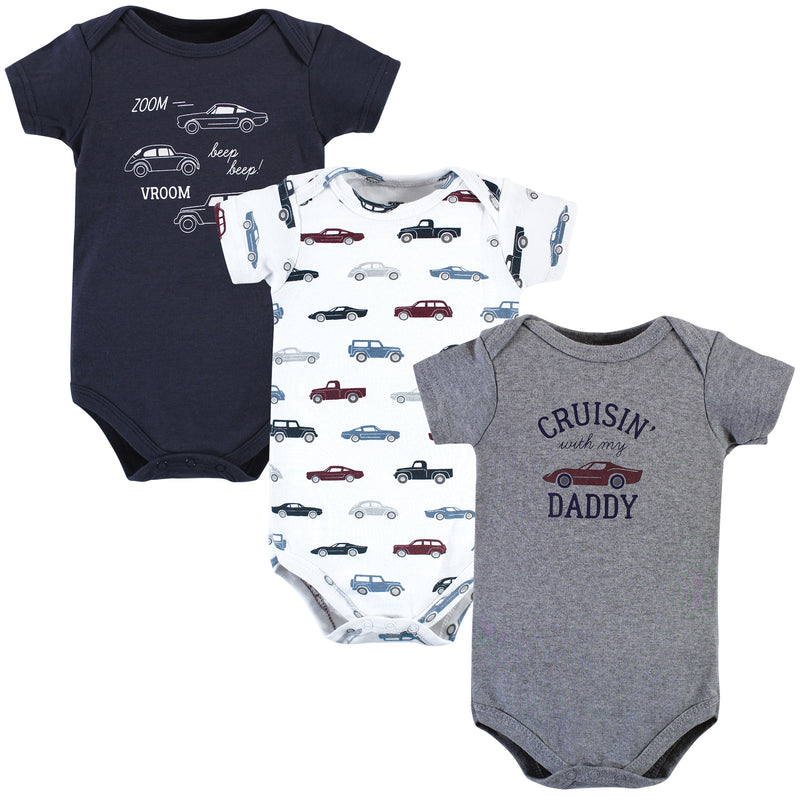 Hudson Baby Cotton Bodysuits, Cars