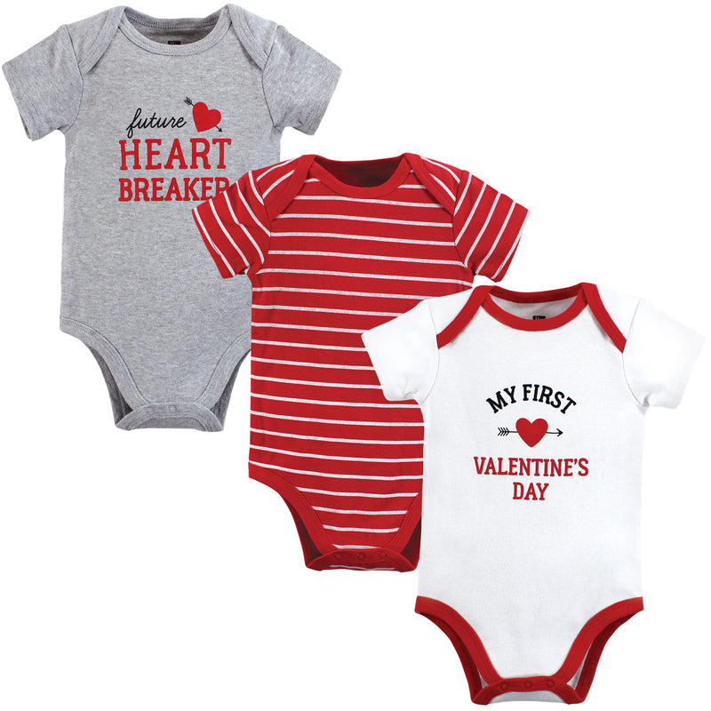 Hudson Baby Cotton Bodysuits, Valentine Heartbreaker