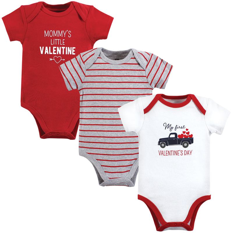 Hudson Baby Cotton Bodysuits, Valentine Truck
