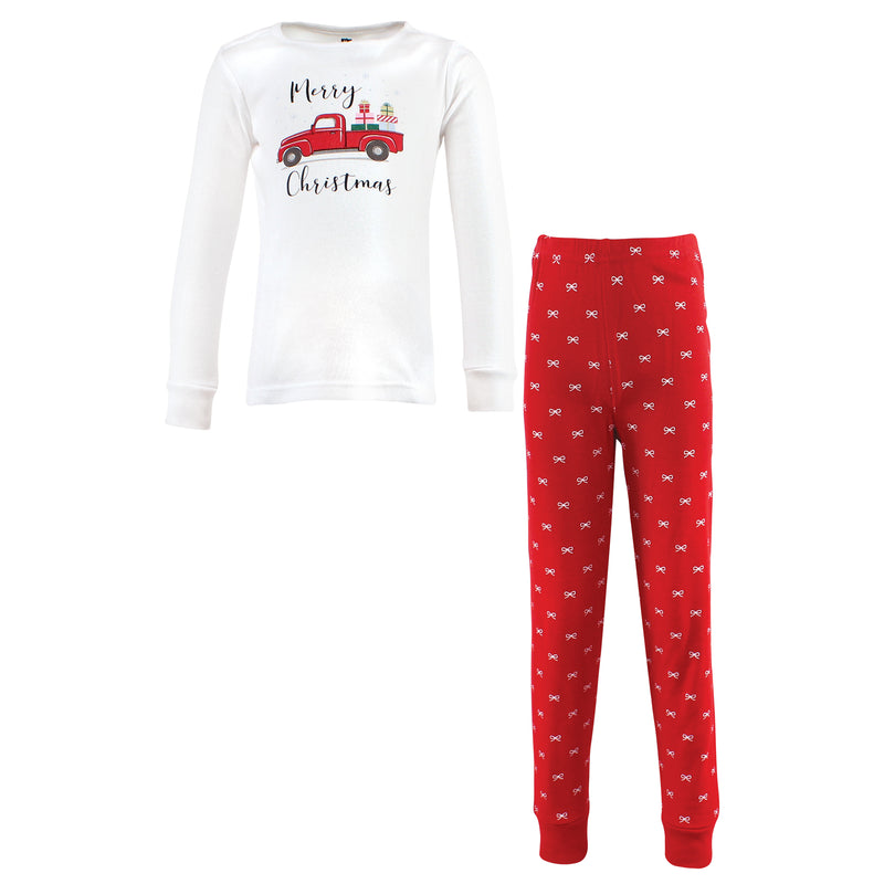 Hudson Baby Cotton Pajama Set, Red Truck Bows