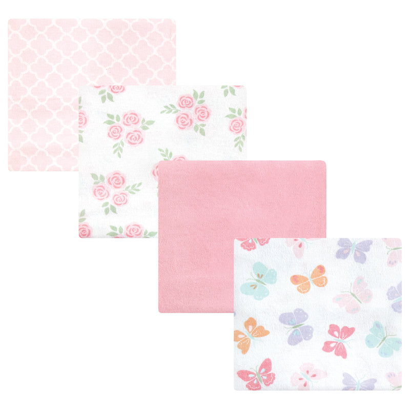 Hudson Baby Cotton Flannel Receiving Blankets, Pastel Butterfly