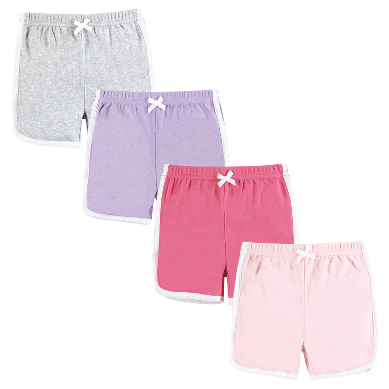 Hudson Baby Shorts Bottoms 4-Pack, Pink Lilac