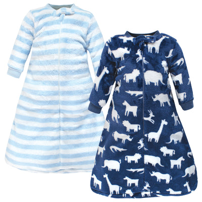 Hudson Baby Plush Long-Sleeve Sleeping Bag, Sack, Blanket, Safari Silhouette