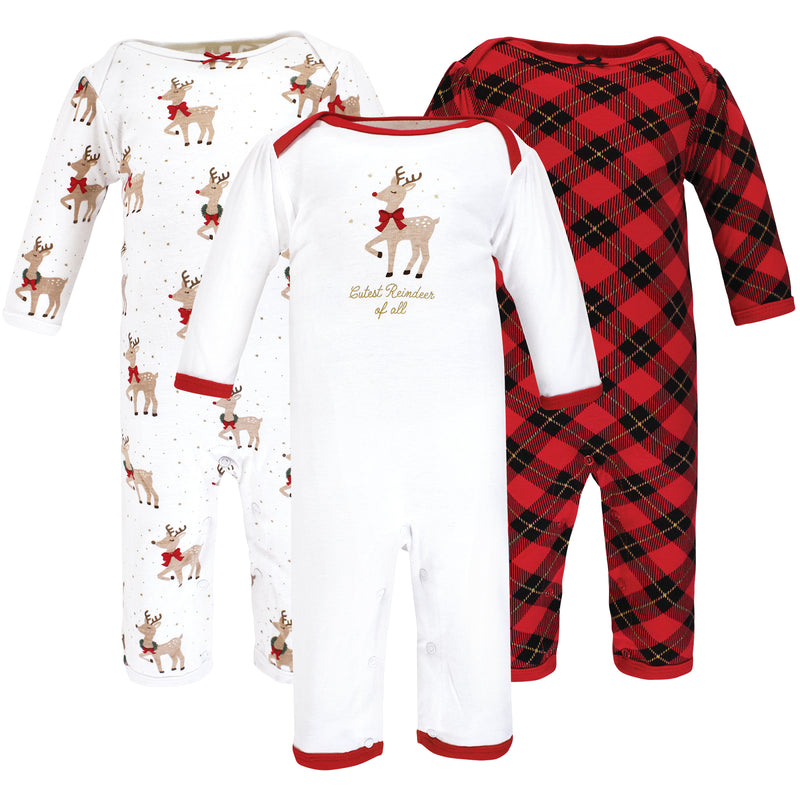 Hudson Baby Cotton Coveralls, Fancy Rudolph