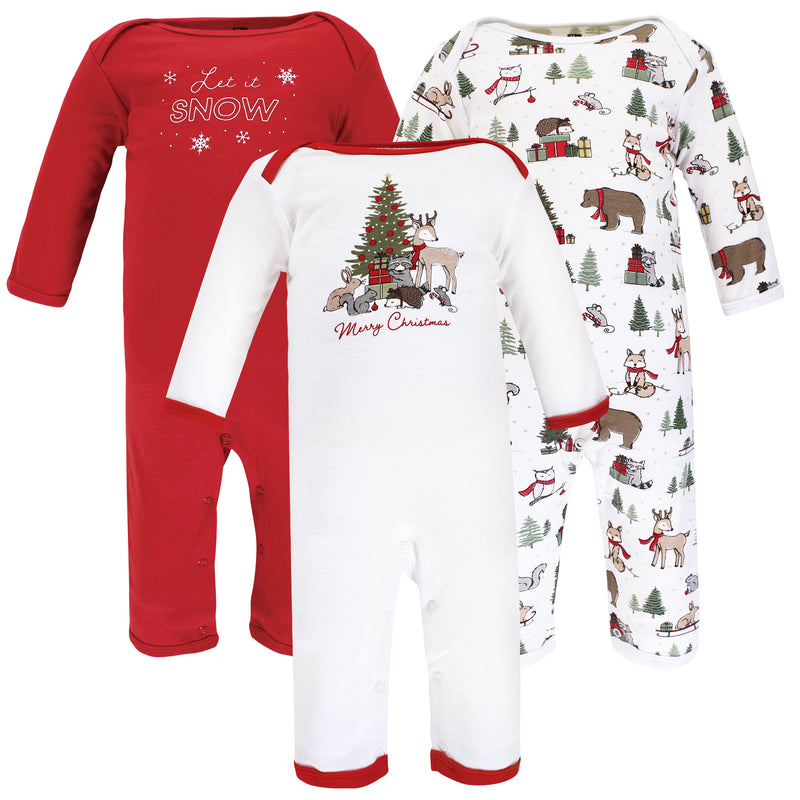 Hudson Baby Cotton Coveralls, Christmas Forest