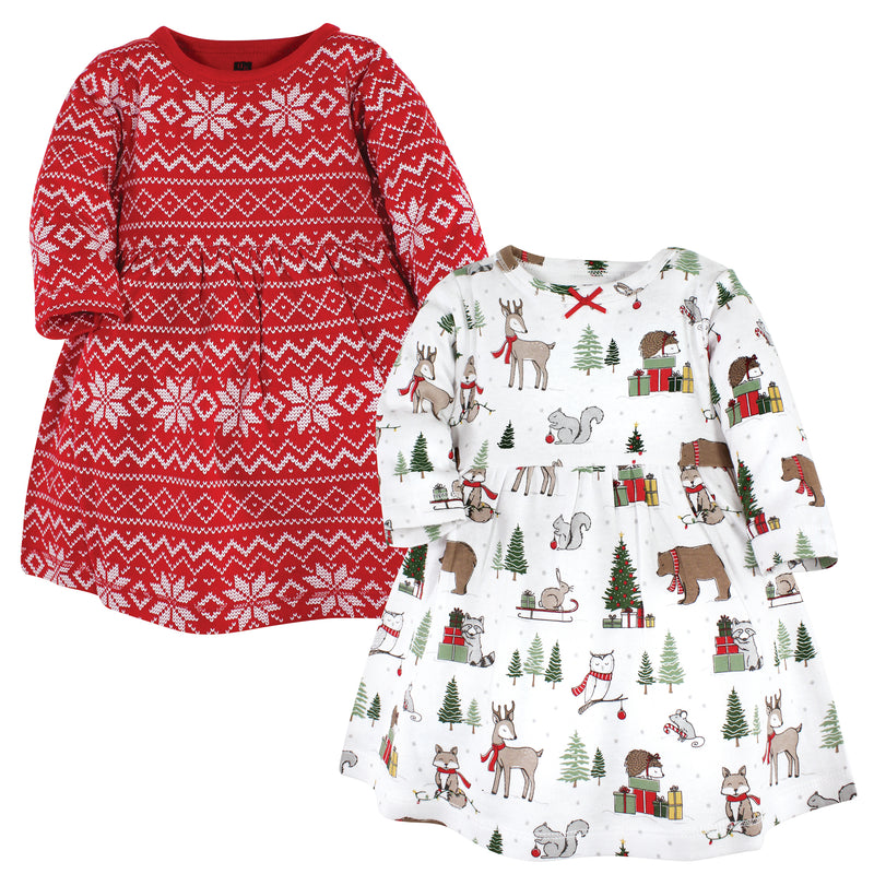 Hudson Baby Cotton Dresses, Christmas Forest