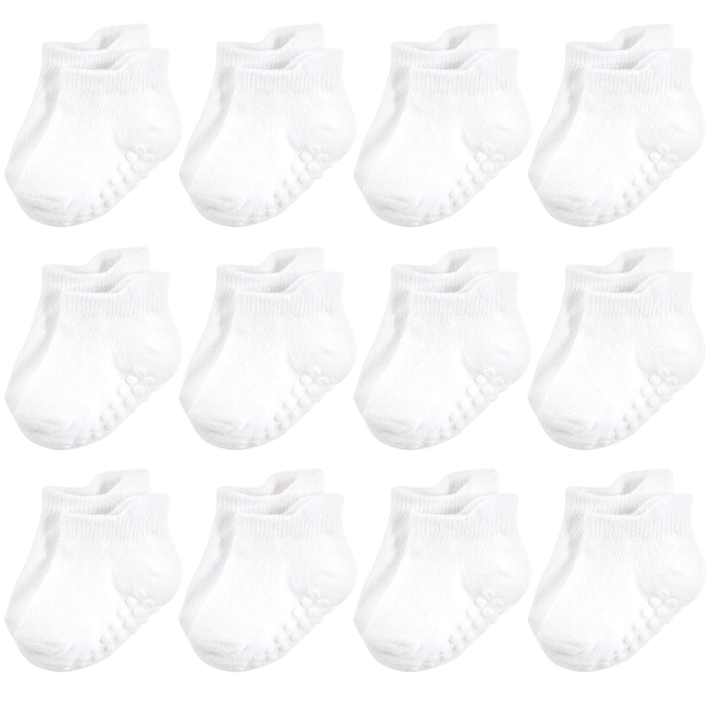 Hudson Baby Non-Skid No-Show Socks, White