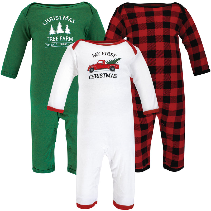 Hudson Baby Cotton Coveralls, Christmas Tree