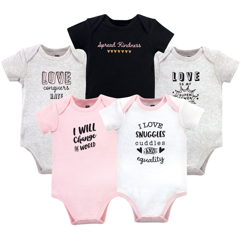 Hudson Baby Cotton Bodysuits, Equality