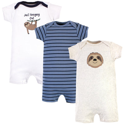 Hudson Baby Cotton Rompers, Sloth