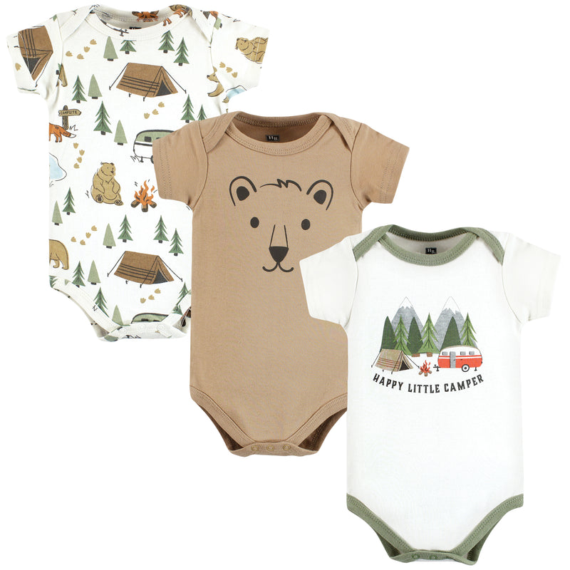 Hudson Baby Cotton Bodysuits, Little Camper