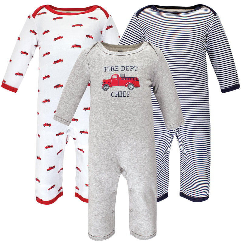 Hudson Baby Cotton Coveralls, Fire Truck