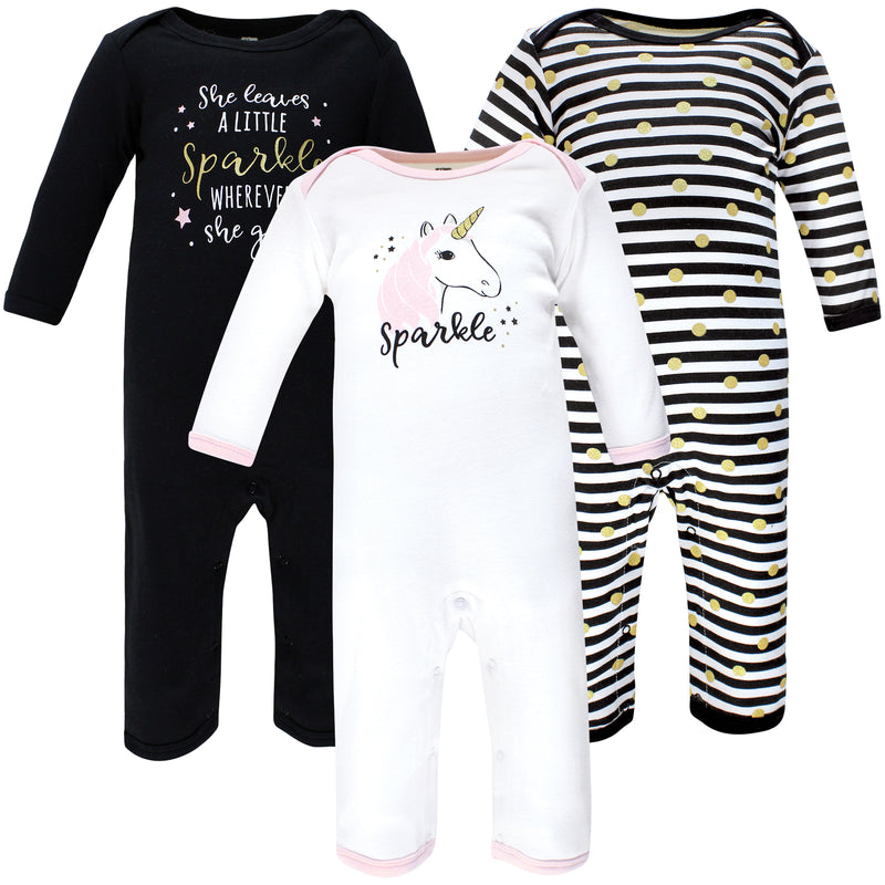 Hudson Baby Cotton Coveralls, Sparkle Unicorn