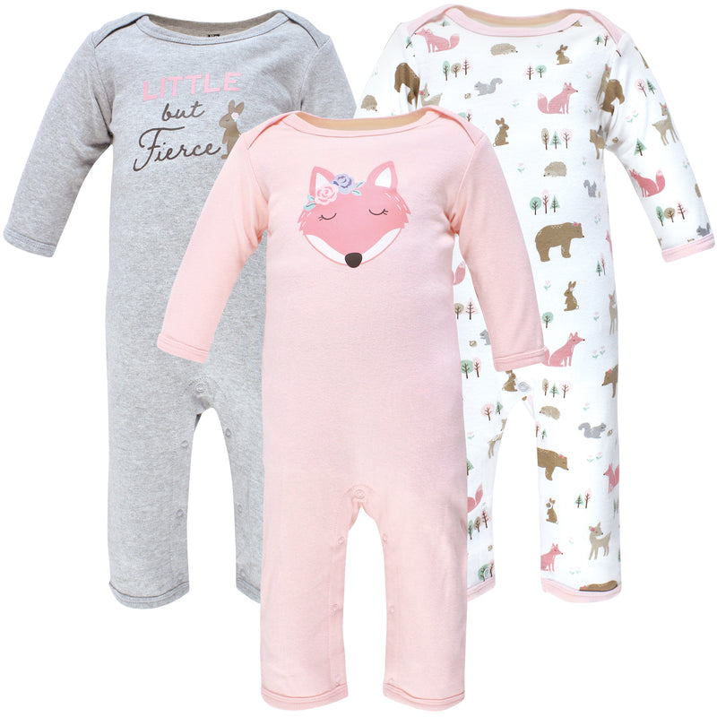 Hudson Baby Cotton Coveralls, Girl Fox