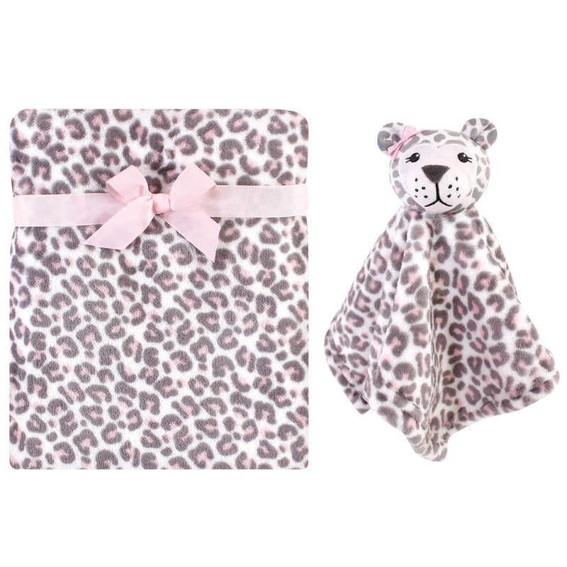 Hudson Baby Plush Blanket with Security Blanket, Leopard