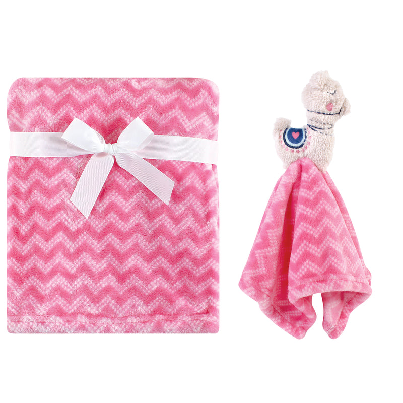 Hudson Baby Plush Blanket with Security Blanket, Llama