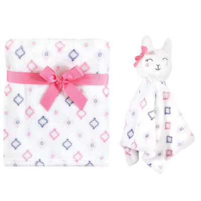 Hudson Baby Plush Blanket with Security Blanket, Llama Face