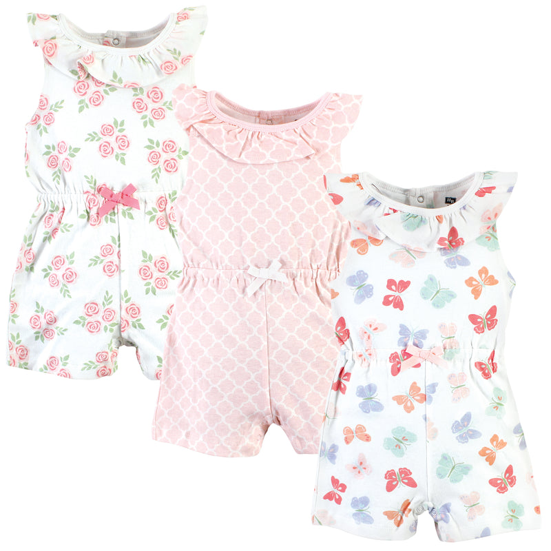 Hudson Baby Cotton Rompers, Butterflies