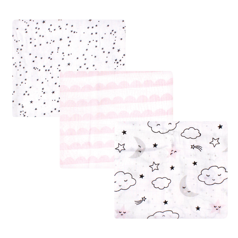 Hudson Baby Cotton Muslin Swaddle Blankets, Dreamer