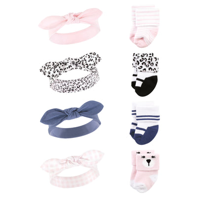 Hudson Baby Headband and Socks Set, Bear Leopard