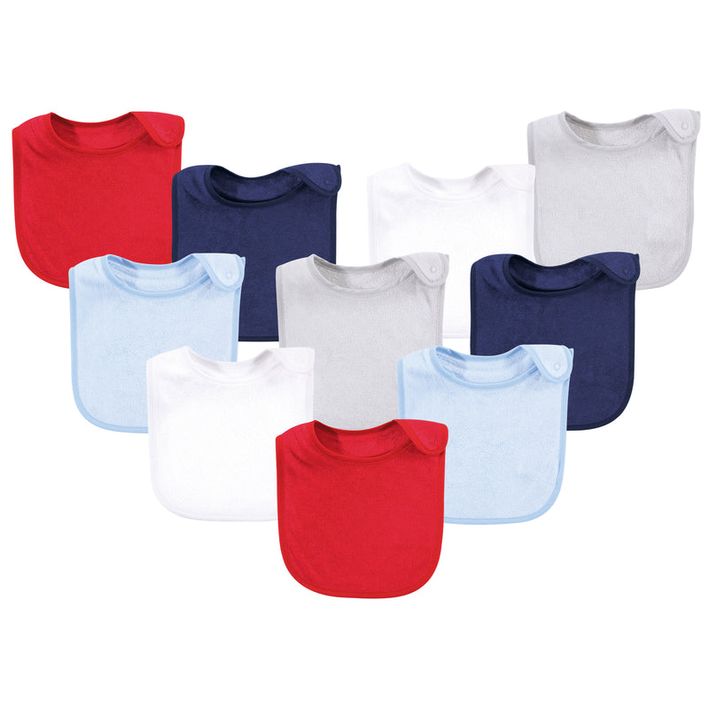 Hudson Baby Rayon from Bamboo Terry Bibs, Blue Red