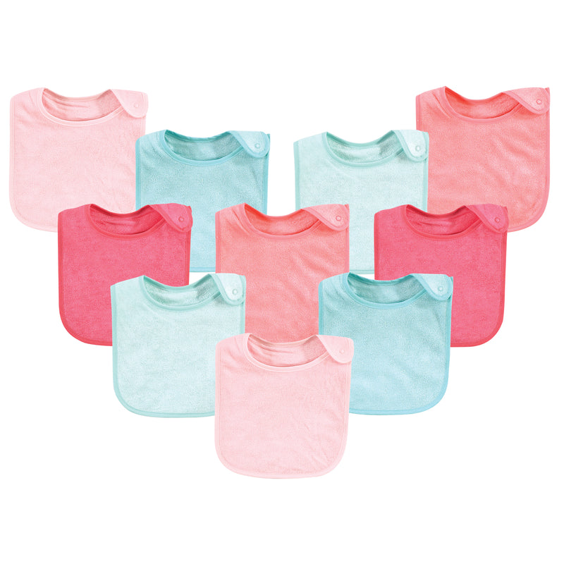 Hudson Baby Rayon from Bamboo Terry Bibs, Coral Mint