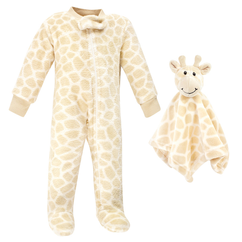 Hudson Baby Flannel Plush Sleep and Play and Security Toy, Giraffe