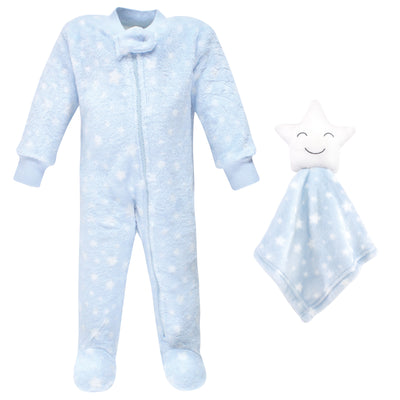 Hudson Baby Flannel Plush Sleep and Play and Security Toy, Boy Star