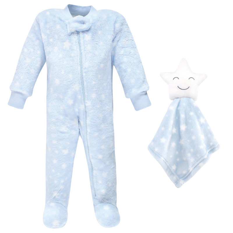 Hudson Baby Flannel Plush Sleep and Play and Security Toy, Boy Star
