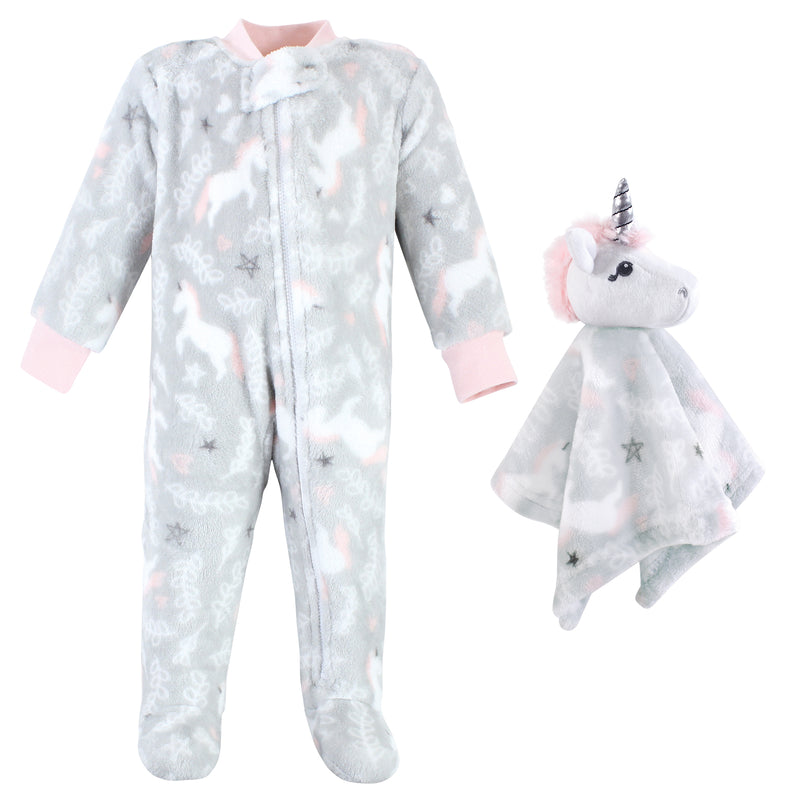 Hudson Baby Flannel Plush Sleep and Play and Security Toy, Whimsical Unicorn