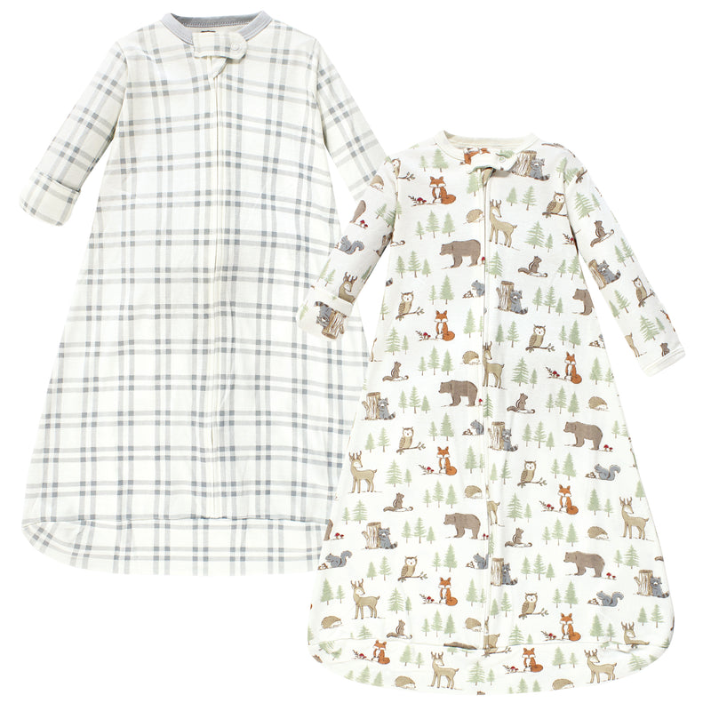 Hudson Baby Cotton Long-Sleeve Wearable Sleeping Bag, Sack, Blanket, Forest Animals