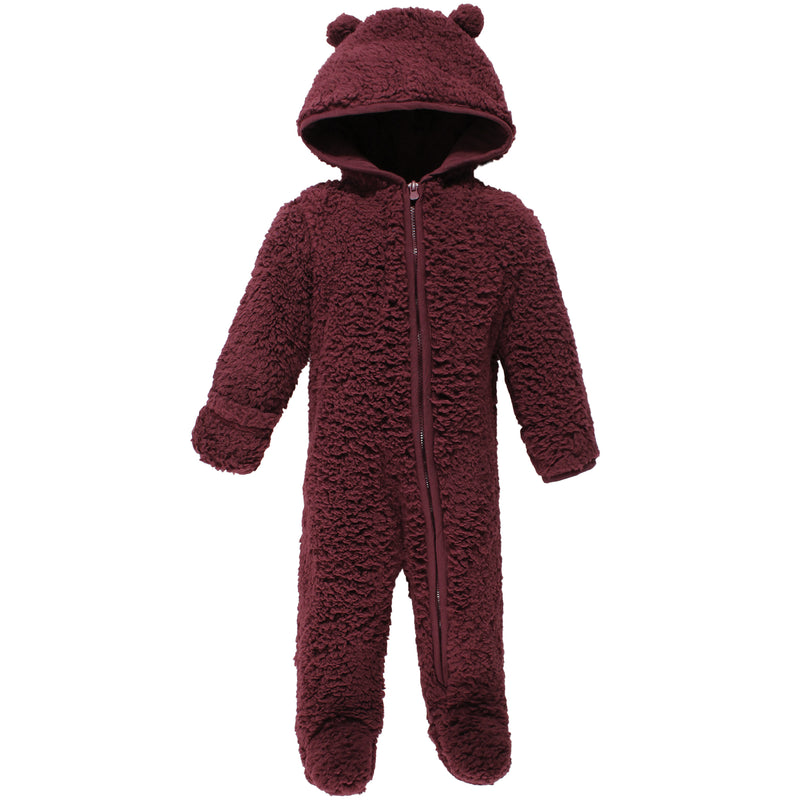 Hudson Baby Fleece Sleep and Play, Burgundy