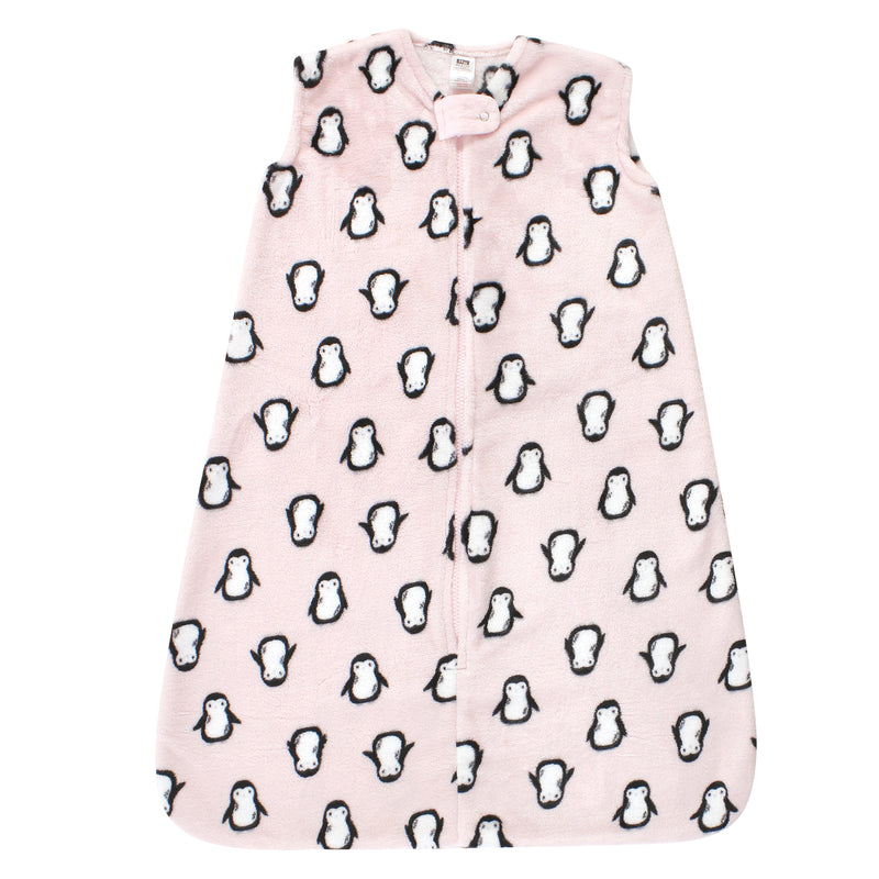 Hudson Baby Plush Sleeping Bag, Sack, Blanket, Sleeveless Pink Penguin