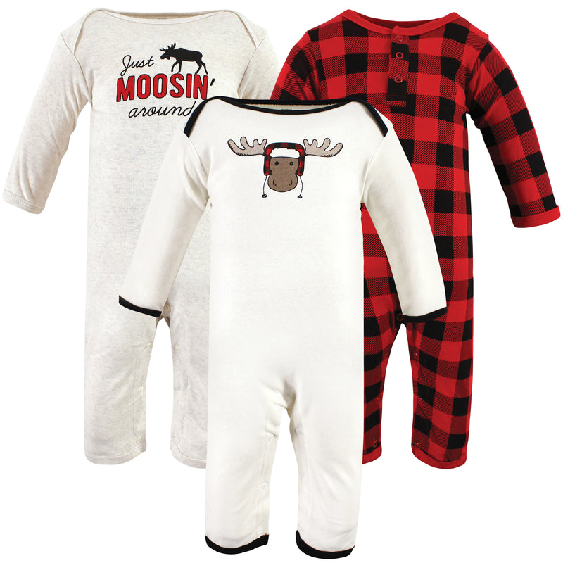 Hudson Baby Cotton Coveralls, Winter Moose