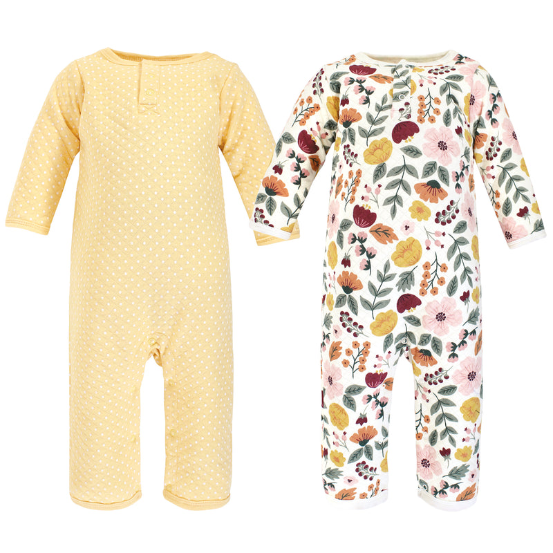 Hudson Baby Premium Quilted Coveralls, Fall Botanical