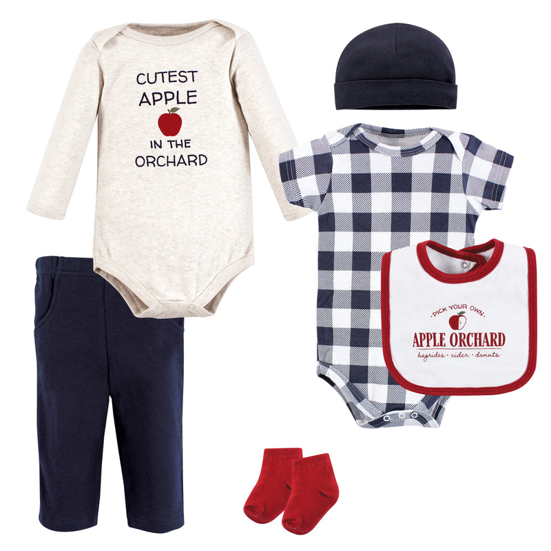 Hudson Baby Cotton Layette Set, Apple Orchard