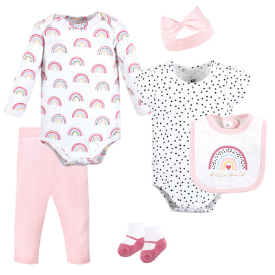 Hudson Baby Cotton Layette Set, Modern Rainbow