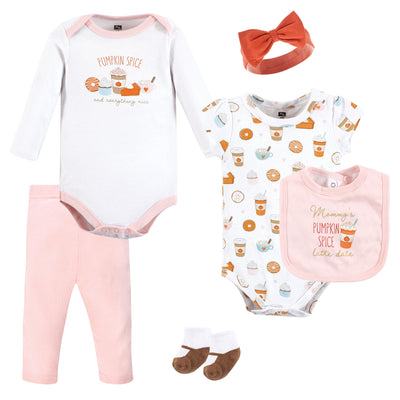 Hudson Baby Cotton Layette Set, Pumpkin Spice Date