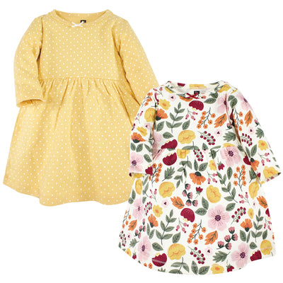 Hudson Baby Cotton Dresses, Yellow Fall Botanical