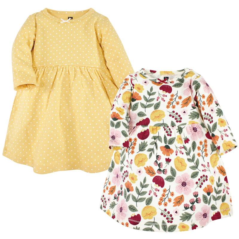 Hudson Baby Cotton Dresses, Yellow Fall Botanical