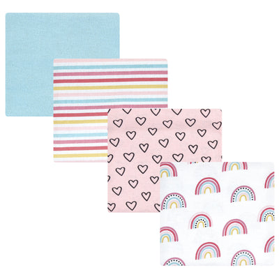 Hudson Baby Cotton Flannel Receiving Blankets, Modern Rainbow