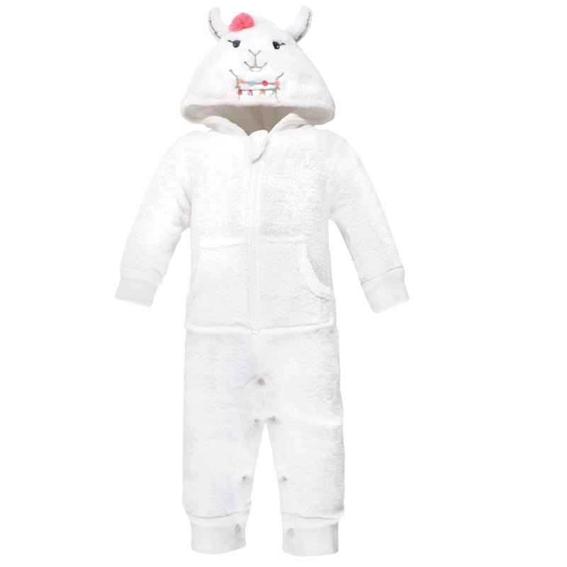 Hudson Baby Plush Jumpsuits, Girl Llama