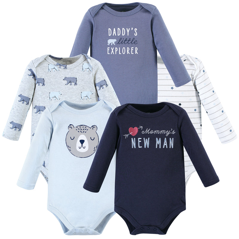 Hudson Baby Cotton Long-Sleeve Bodysuits, Mommys New Man