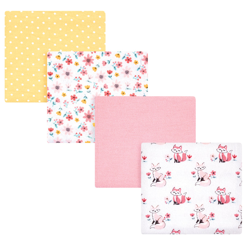 Hudson Baby Cotton Flannel Receiving Blankets, Floral Fox