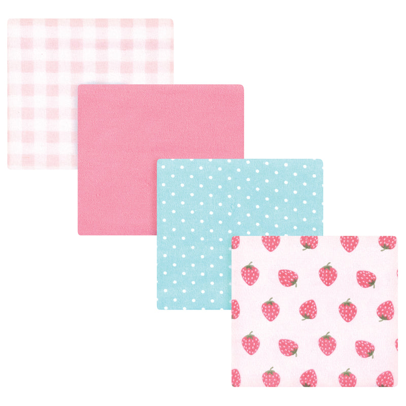 Hudson Baby Cotton Flannel Receiving Blankets, Strawberry