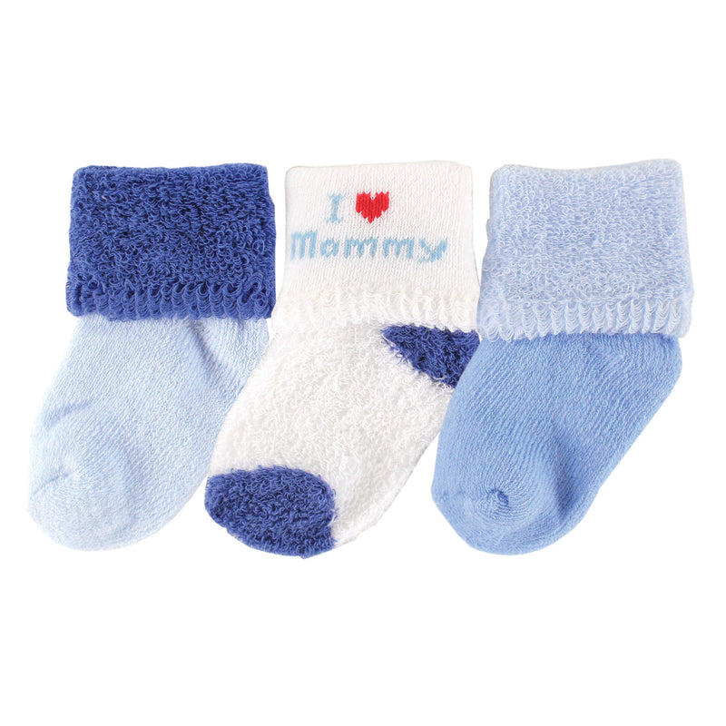 Luvable Friends Socks Set, Blue Mom