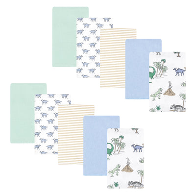 Hudson Baby Cotton Flannel Burp Cloths, Boy Dino World 10-Pack