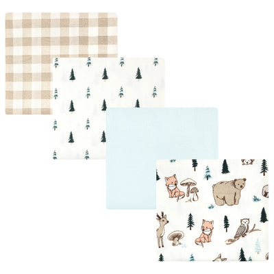 Hudson Baby Cotton Flannel Receiving Blankets, Boy Woodland Pals