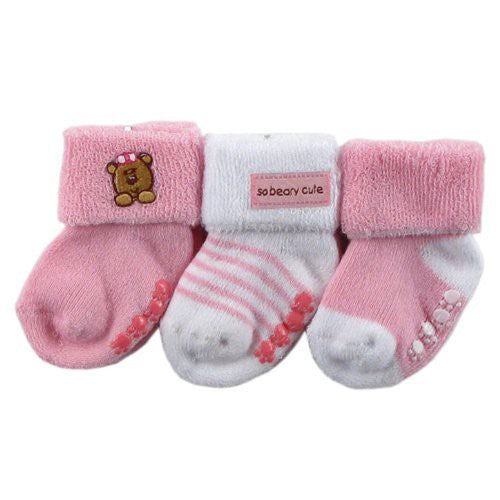 Luvable Friends Socks Set, Pink Bear
