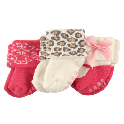 Luvable Friends Socks Set, Pink Leopard